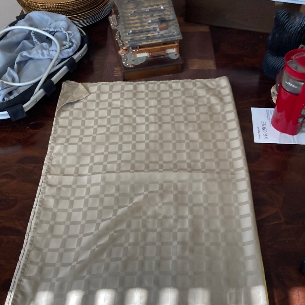 Tan tablecloth